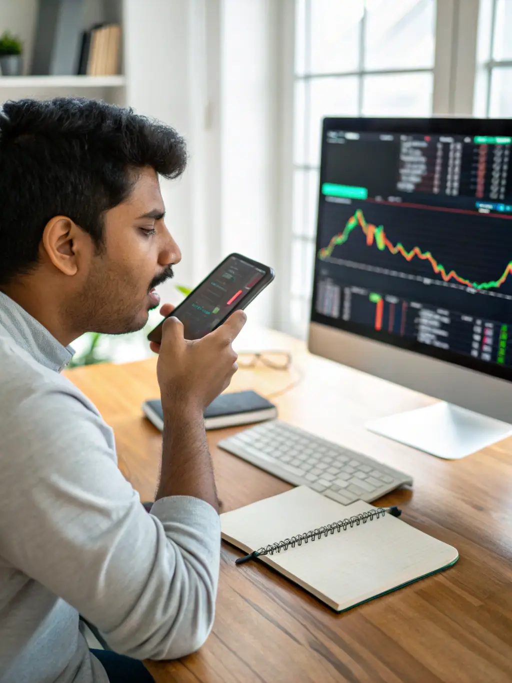 A screenshot of a brokerage platform's mobile app, showing a user placing a trade on an Indian stock with risk management settings enabled.