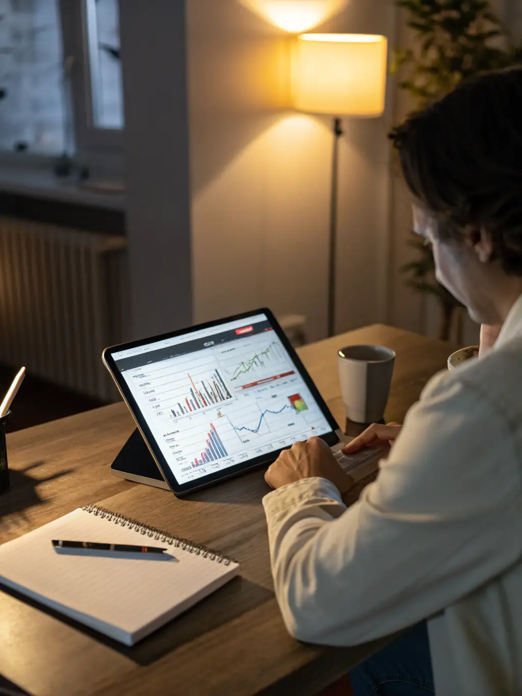 A person confidently managing their investment portfolio on a tablet, showcasing the potential for financial growth through education.