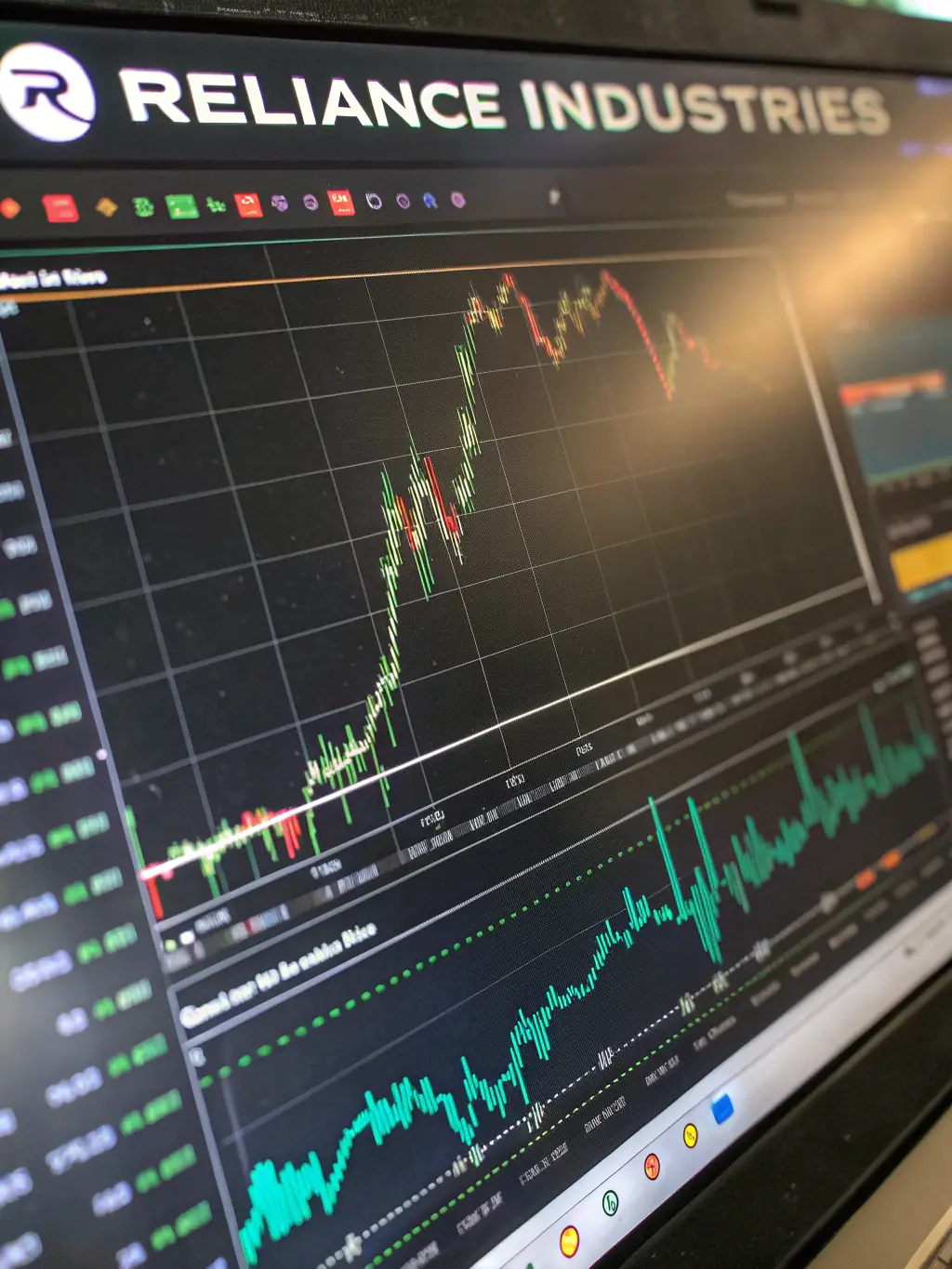 An image of a Bloomberg Terminal displaying financial news headlines and market data relevant to the Indian economy and stock exchanges.